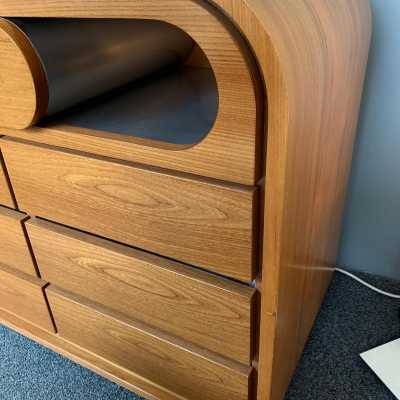 chest of drawers sideboard wood metal mario sabot italy 1970