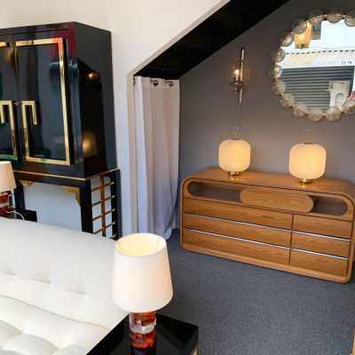 chest of drawers sideboard wood metal mario sabot italy 1970