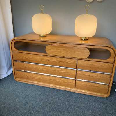 chest of drawers sideboard wood metal mario sabot italy 1970