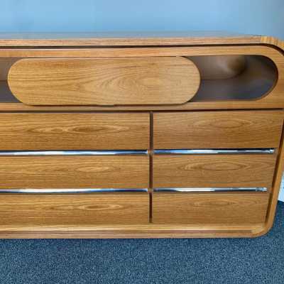 chest of drawers sideboard wood metal mario sabot italy 1970