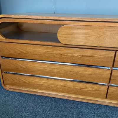 chest of drawers sideboard wood metal mario sabot italy 1970
