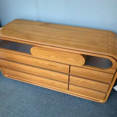chest of drawers sideboard wood metal mario sabot italy 1970