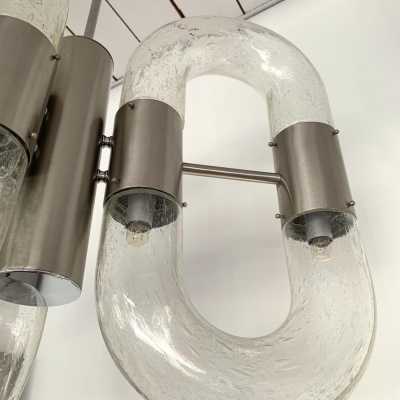 Aldo nason chandelier carlo mazzega murano glass metal italy 1970
