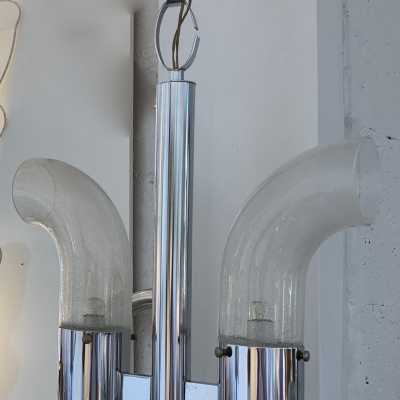 Murano glass chandelier metal aldo carlo nason mazzega italy 1970