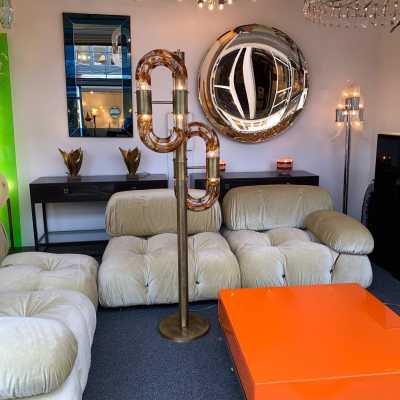 floor lamp rings murano glass brass aldo carlo nason mazzega italy 1970