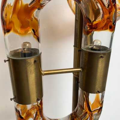 floor lamp rings murano glass brass aldo carlo nason mazzega italy 1970
