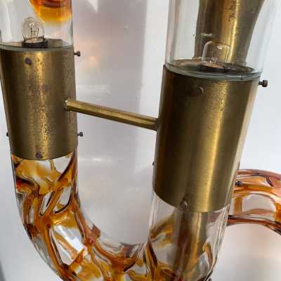 floor lamp rings murano glass brass aldo carlo nason mazzega italy 1970