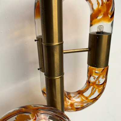 floor lamp rings murano glass brass aldo carlo nason mazzega italy 1970