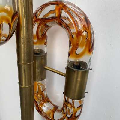 floor lamp rings murano glass brass aldo carlo nason mazzega italy 1970