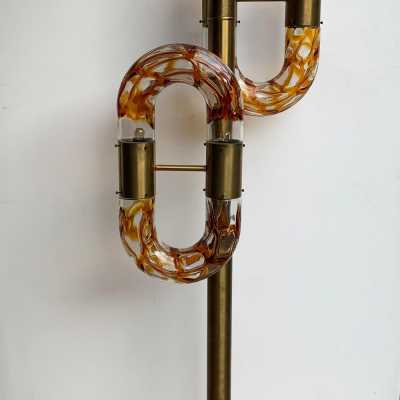 floor lamp rings murano glass brass aldo carlo nason mazzega italy 1970