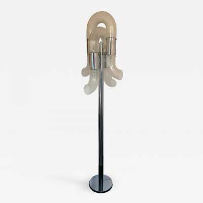 Floor lamp murano glass chrome metal aldo carlo nason mazzega italy 1970