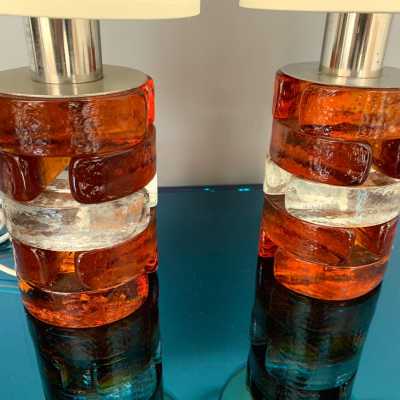 lamp pressed glass poliarte biancardi jordan arte italy 1970