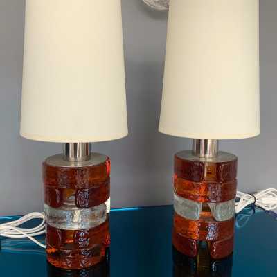 lamp pressed glass poliarte biancardi jordan arte italy 1970
