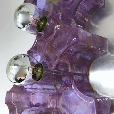Biancardi glass wall lights jordan arte poliarte italy 1970