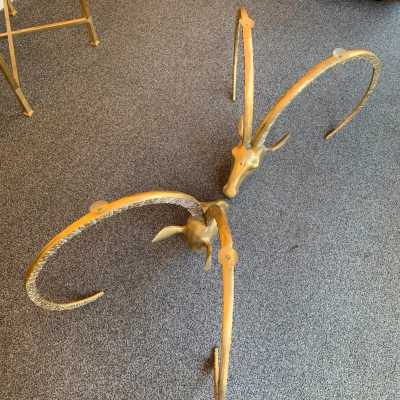brass coffee table alain chervet antelope horn france 1970