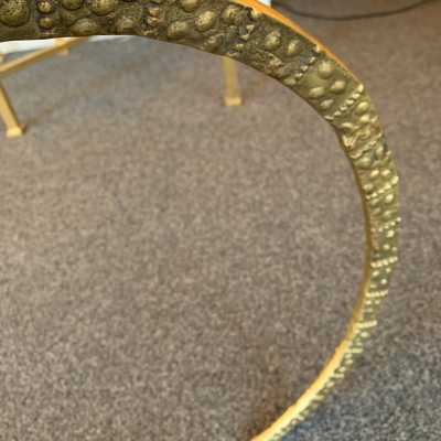 brass coffee table alain chervet antelope horn france 1970