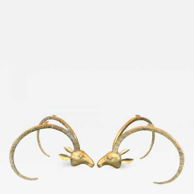 brass coffee table alain chervet antelope horn france 1970