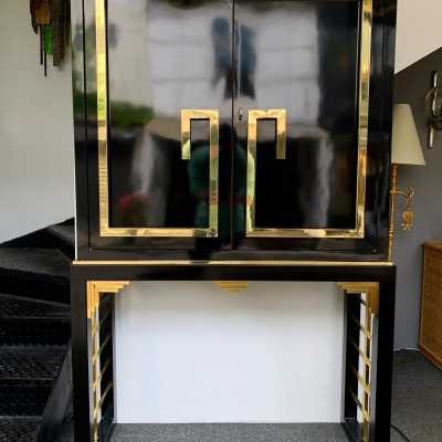 bar cabinet lacquer melamine brass willy rizzo guy lefevre romeo rega italy 1970