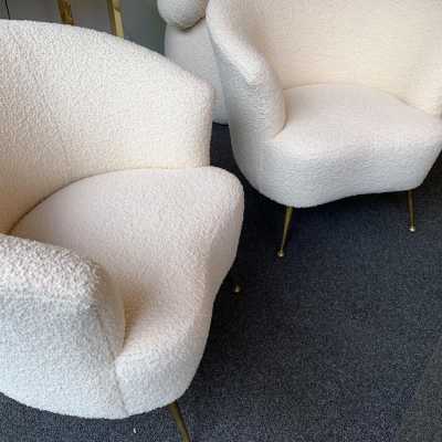 sofa armchairs bouclé fabric italy 1950 1960