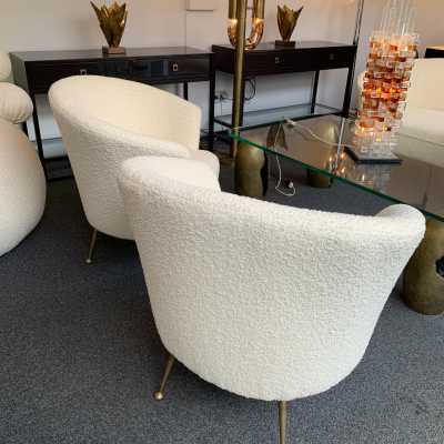sofa armchairs bouclé fabric italy 1950 1960