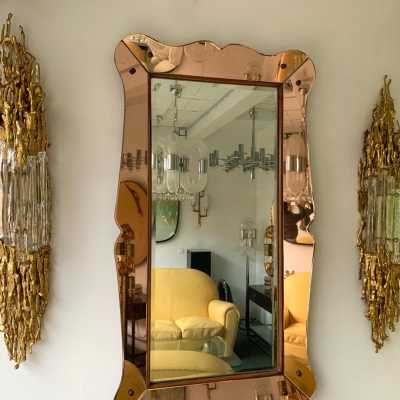 wall lights pair gilded bronze glass claude victor boeltz france 1970