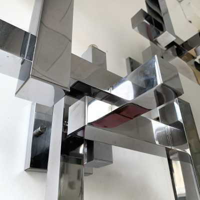 wall lights pair chromed metal gaetano sciolari italy 1970