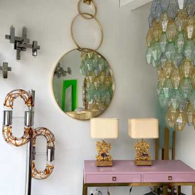 wall lights pair chromed metal gaetano sciolari italy 1970