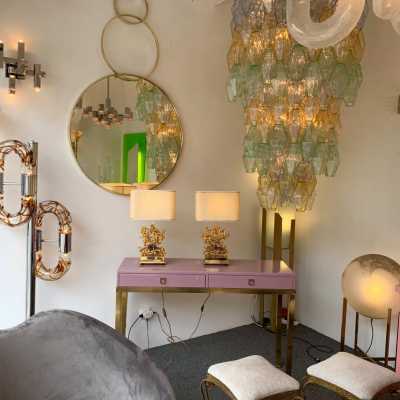 wall lights pair chromed metal gaetano sciolari italy 1970