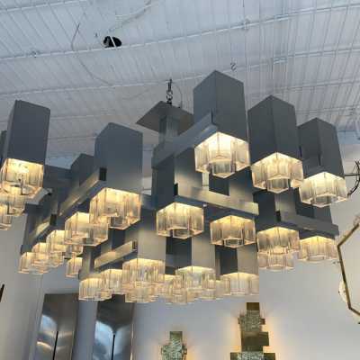 chandelier cubic sciolari gaetano italy 1970