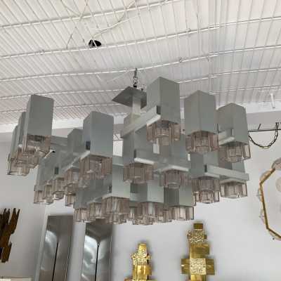 chandelier cubic sciolari gaetano italy 1970
