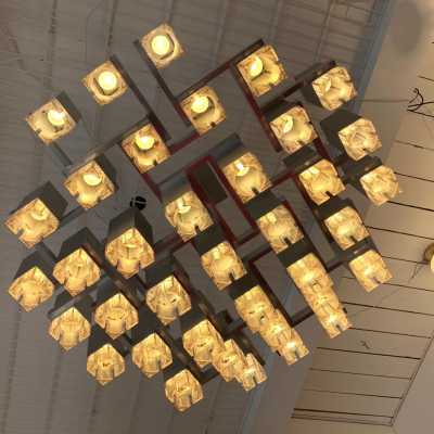 chandelier cubic sciolari gaetano italy 1970