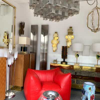chandelier cubic sciolari gaetano italy 1970