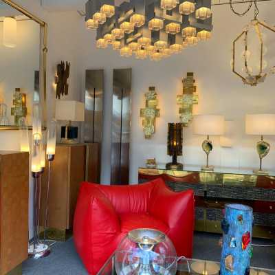 chandelier cubic sciolari gaetano italy 1970