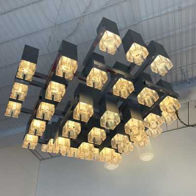 chandelier cubic sciolari gaetano italy 1970