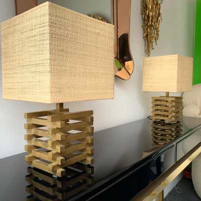 brass lamps gaetano sciolari italy 1970