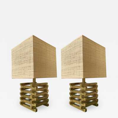 brass lamps gaetano sciolari italy 1970