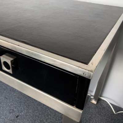 desk lacquer nickel-plated brass guy lefèvre maison jansen 1970