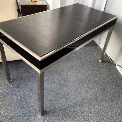 desk lacquer nickel-plated brass guy lefèvre maison jansen 1970