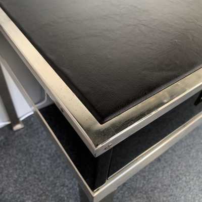 desk lacquer nickel-plated brass guy lefèvre maison jansen 1970