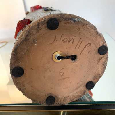 ceramic lamp glass jacky coville france 1950 1960