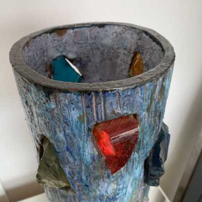 ceramic lamp glass jacky coville france 1950 1960