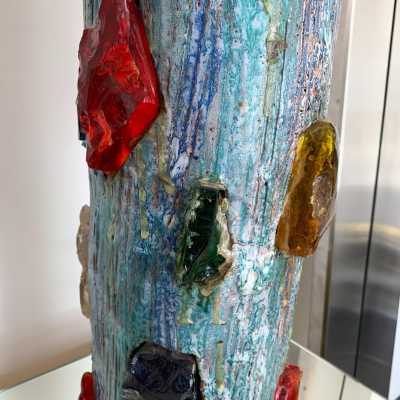 ceramic lamp glass jacky coville france 1950 1960