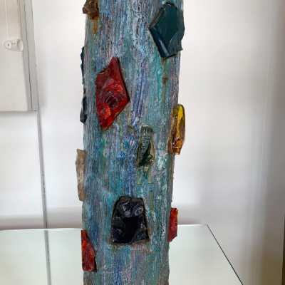 ceramic lamp glass jacky coville france 1950 1960