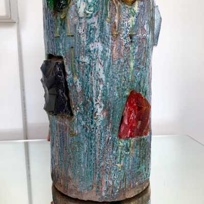 ceramic lamp glass jacky coville france 1950 1960