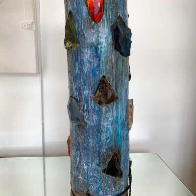 ceramic lamp glass jacky coville france 1950 1960