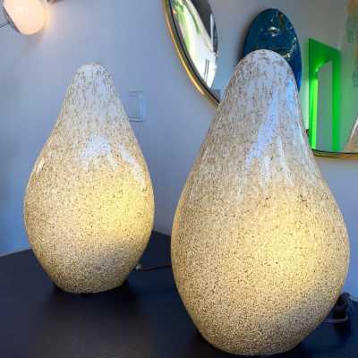 Murano glass pair lamps la murrina italy 1970