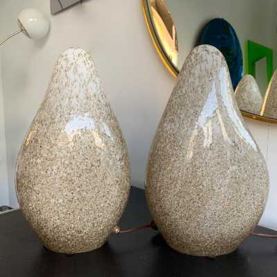 Murano glass pair lamps la murrina italy 1970