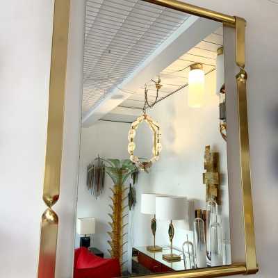 brass mirror luciano frigerio italy 1970