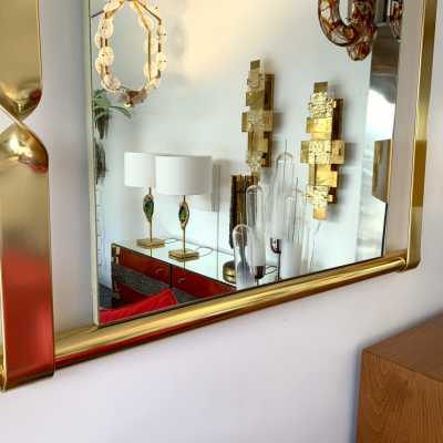 brass mirror luciano frigerio italy 1970