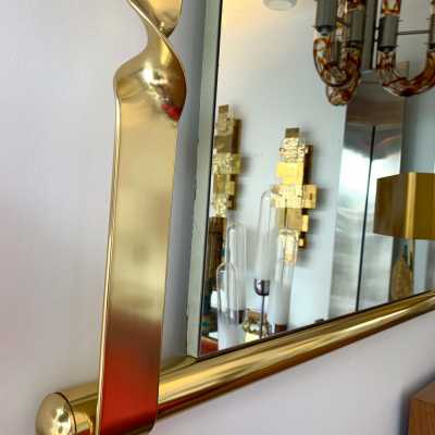 brass mirror luciano frigerio italy 1970